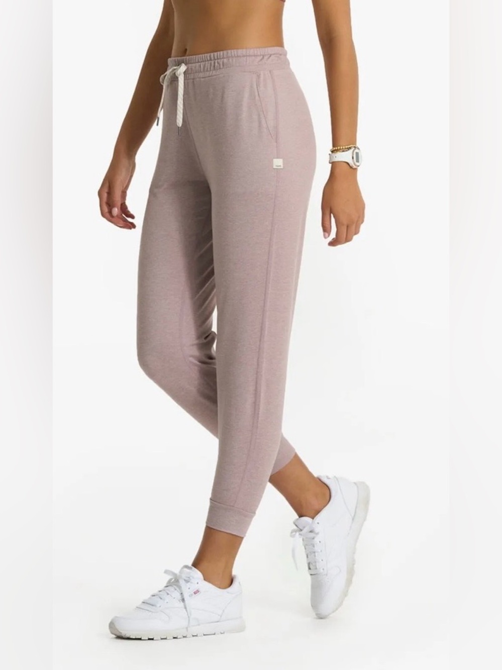 Vuori Performance Jogger Cozy Drawstring Pants  Heather Dusty Pink Size XS